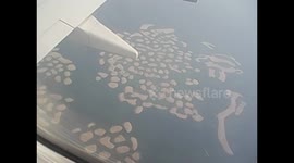 United Arab Emirates. UAE. Dubai. Views from the plane (2) Artificial islands map of the world. 2016