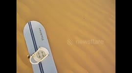 United Arab Emirates. UAE. Safari Desert. Selfie haciendo Sand boarding.  2016