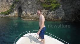 Funny Dive off Speed Boat - Croatia