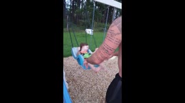 Baby falls asleep while swinging