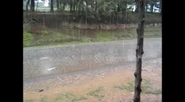 Ethiopia. Addis Ababa. Entoto mountains. Hail. Ice. 2016