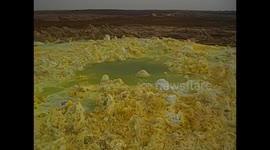 Ethiopia. Danakil Depression tour (13) Dallol -116m. Zoom mini sulphur geyser. 2016