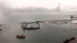 Newsflare Edit - Timelapse of Tropical Storm Pakhar sweeping through Hong Kong harbour