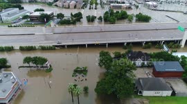 Drone footage shows scale of Houston flooding