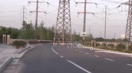New Road Has Huge Pylon in Middle