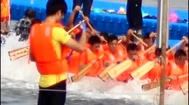 Tug of war between dragon boats