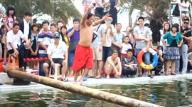 Greasy Pole Competition in China