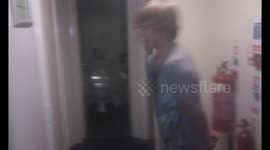 Drunk Students Running into Doors