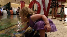 Toddler Takes Pennies from Fountain for More Wishes - Las Vegas