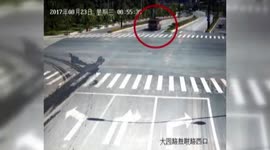 临安  21秒视频见证鬼门关前走一遭 还敢闯红灯吗