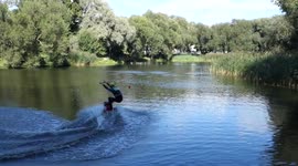 Wakeboarding Big jumps small lake, and what happens next?
