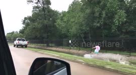 Hurricane Harvey Wakeboarding