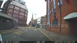 Driver driving the wrong way down a one way street