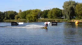 Crashing on a Buoy - Wakeboarding Fail