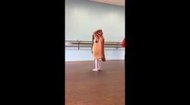 Little girl attends ballet class dressed as a hotdog (pt 3)