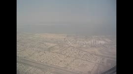 Kuwait. Flight from Kuwait to Beirut. City and desert views from airplane. 2016