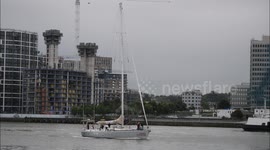 London, UK, 30th August 2017 eXXpedition yacht Sea Dragon arrives on the Thames, London, at the end of a round UK tour highlighting plastic pollution in our waters