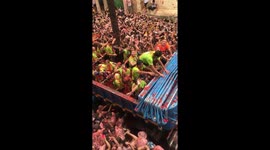 Thousands of people gather for La Tomatina in Buñol
