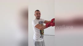 Man releases red common falcon trapped in his house