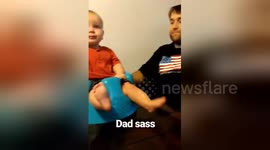 Newsflare Edit - Dad's sassy reaction to baby ignoring him
