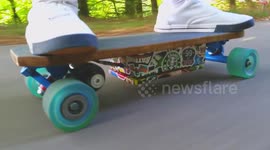 Take a ride on this DIY electric skateboard made by a talented German tech vlogger