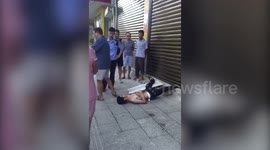 Alleged thief caught red-handed after getting his foot trapped in door