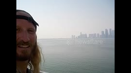 Qatar. Doha. Skyline from MIA. Museum of Islamic Arts. Vistas desde Museo Artes Islámicas. 2016
