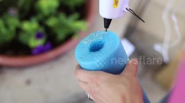 Pool Noodle Slip And Slide Sprayer!