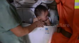 Two-year-old gets stuck in washing machine