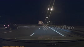 M6 Crash Stobart Lorry Destroys 2 cars FRONT VIEW