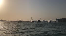 Holiday makers enjoy a jet pack experience in Dubai