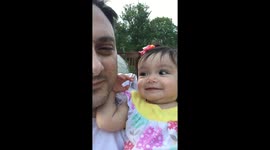 Baby laughs at Dad coughing