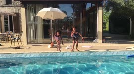 Slow motion pool jump