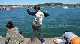 Dancing on the quayside