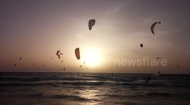 A surfers sunset - kiteboarding