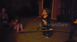Kids cleaning up mess