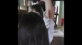 4 year old little Emily dressed as princess Elsa performs adorably in front of a mirror while singing