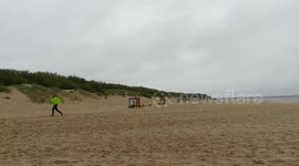 Running at a beach Lithuania