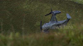 Osprey aircraft low-flying in Wales