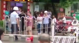 Man tries to smash his way through central reservation