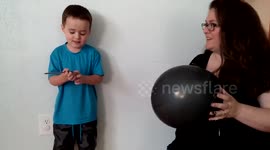 Boy is overexcited as he finds out his mother is pregnant with a boy