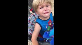 Toddler upset after leaving