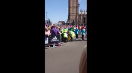 London Marathon - someone got taken away after heatstroke