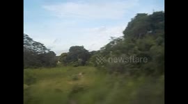 Zambia. Train Linvingstone to Lusaka (2) Views small villages. 2016