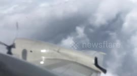 Video of plane flying into Hurricane Irma's eye