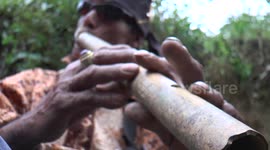 Playing Classical Saluang Music Instrument Rare