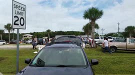 St Augustine Florida. Sandbag preparation.
