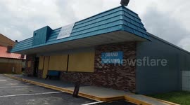 Grand opening, boarded up. Hurricane irma preparation.