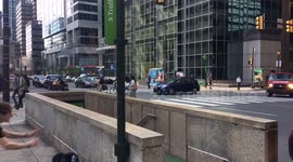 Kid jumps subway stairwell and does flip in air