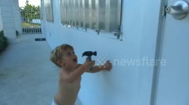 2 year old prepares for Hurricane Irma Nassau Bahamas